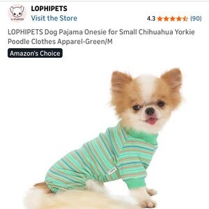 Amazon Green Striped Dog Pajama Onesie